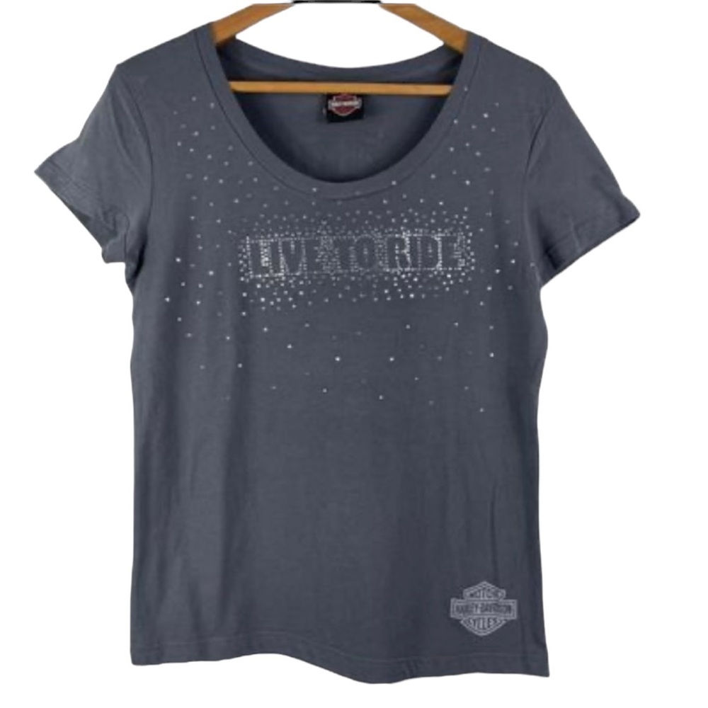 HARLEY DAVIDSON Women’s Gray Short Sleeve Tee Size Medium